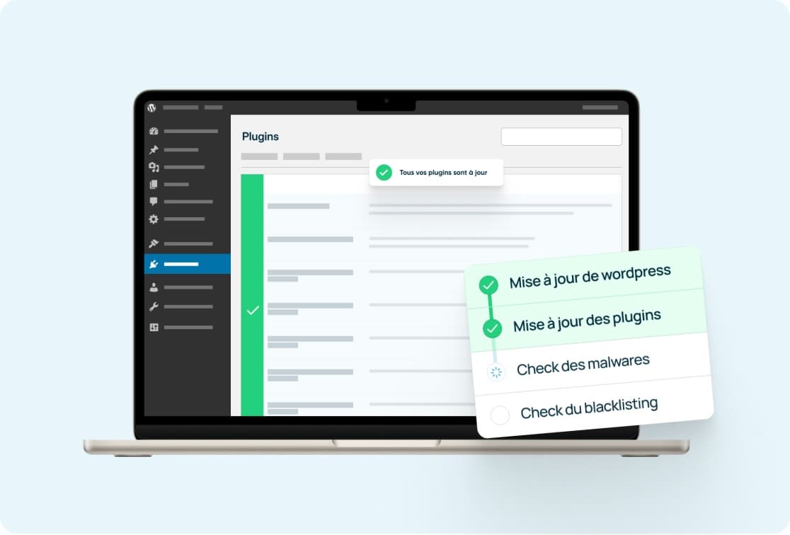 Rien n’est laissé au hasard, votre WordPress est toujours à jour et sécurisé.